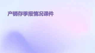 产销存季报情况课件