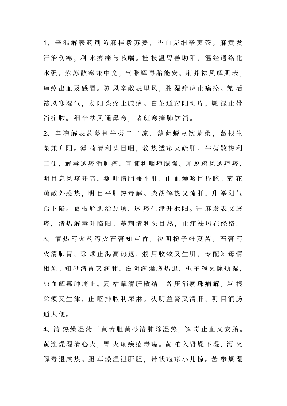 中药药名功效配伍用量速记口决_第2页