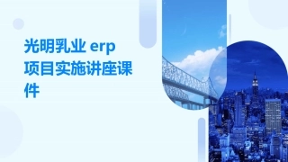光明乳业erp项目实施讲座课件