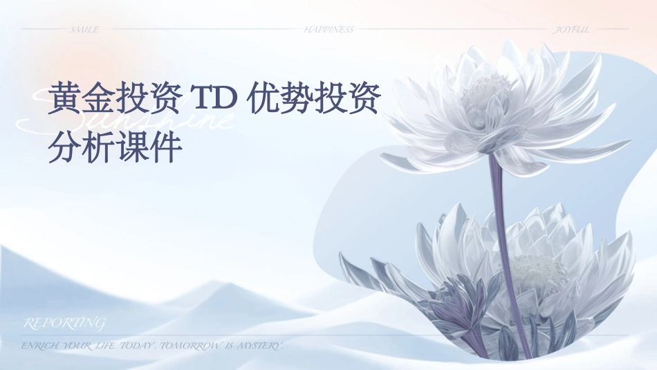 黄金投资TD优势投资分析课件_第1页