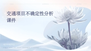 交通项目不确定性分析课件