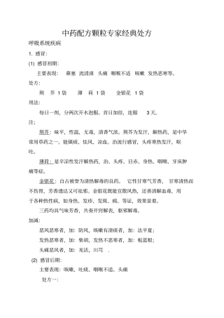 中药配方颗粒经典处方34018