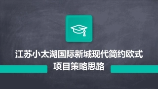 江苏小太湖国际新城现代简约欧式项目策略思路课件