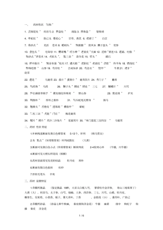 中药鉴定学考试重点横向总结