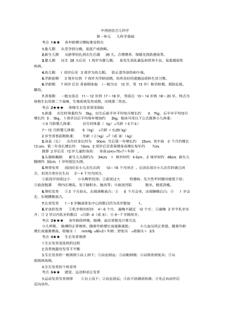 中西医结合儿科学手工版汇总