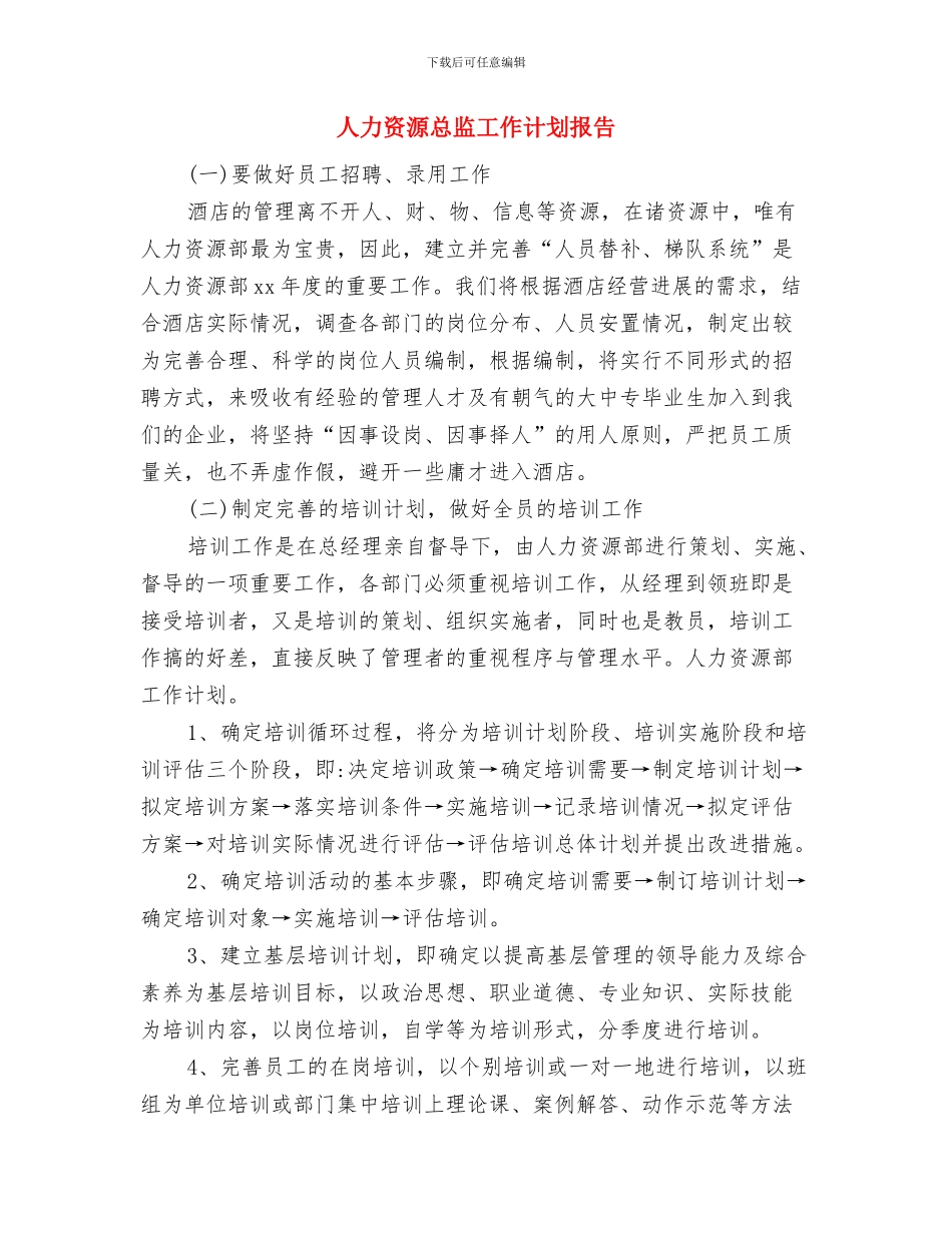 人力资源年度规划2024与人力资源总监工作计划报告汇编_第3页