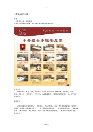 中西餐正确的摆台方法