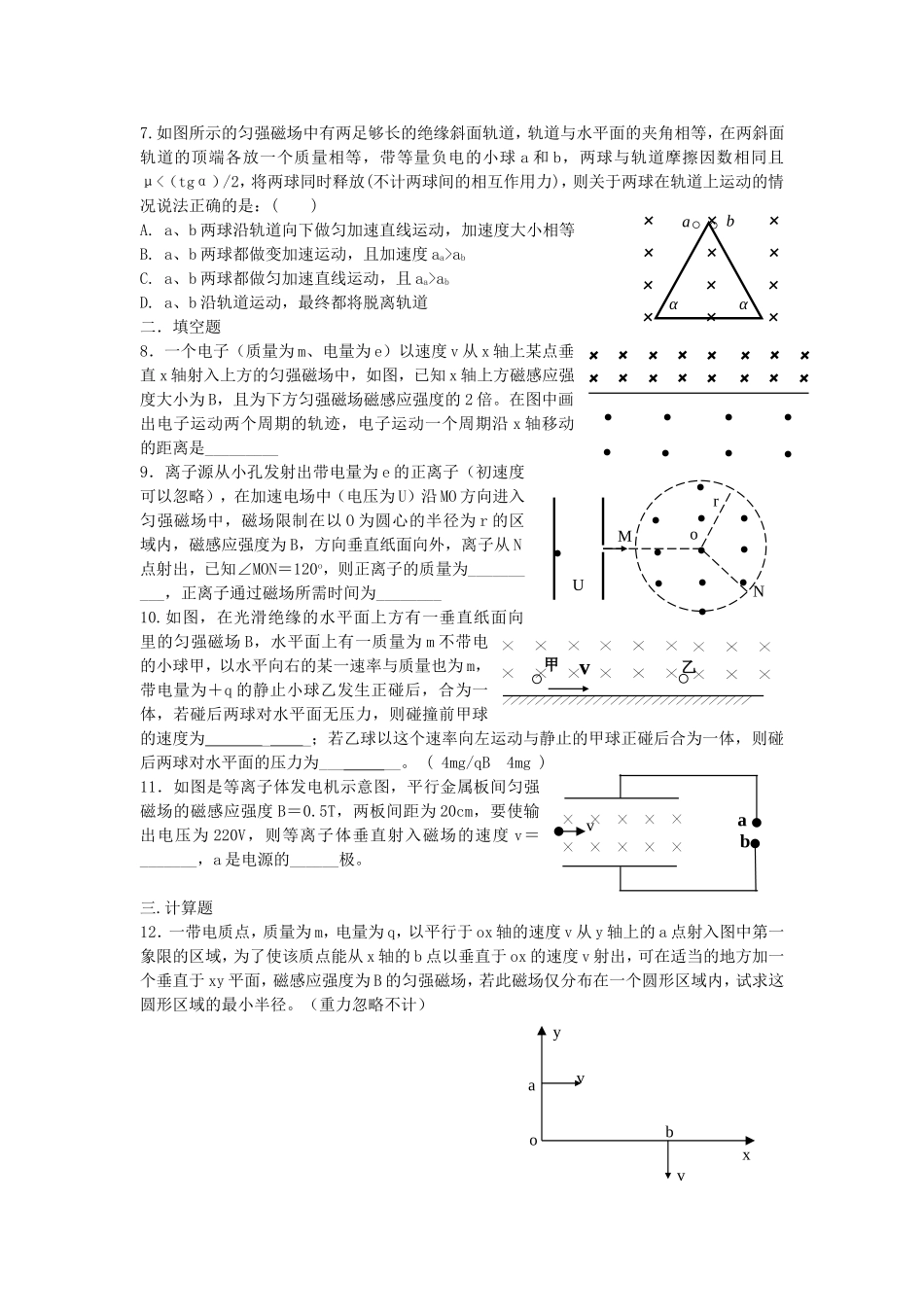 第9单元磁场-单元测试题_第2页