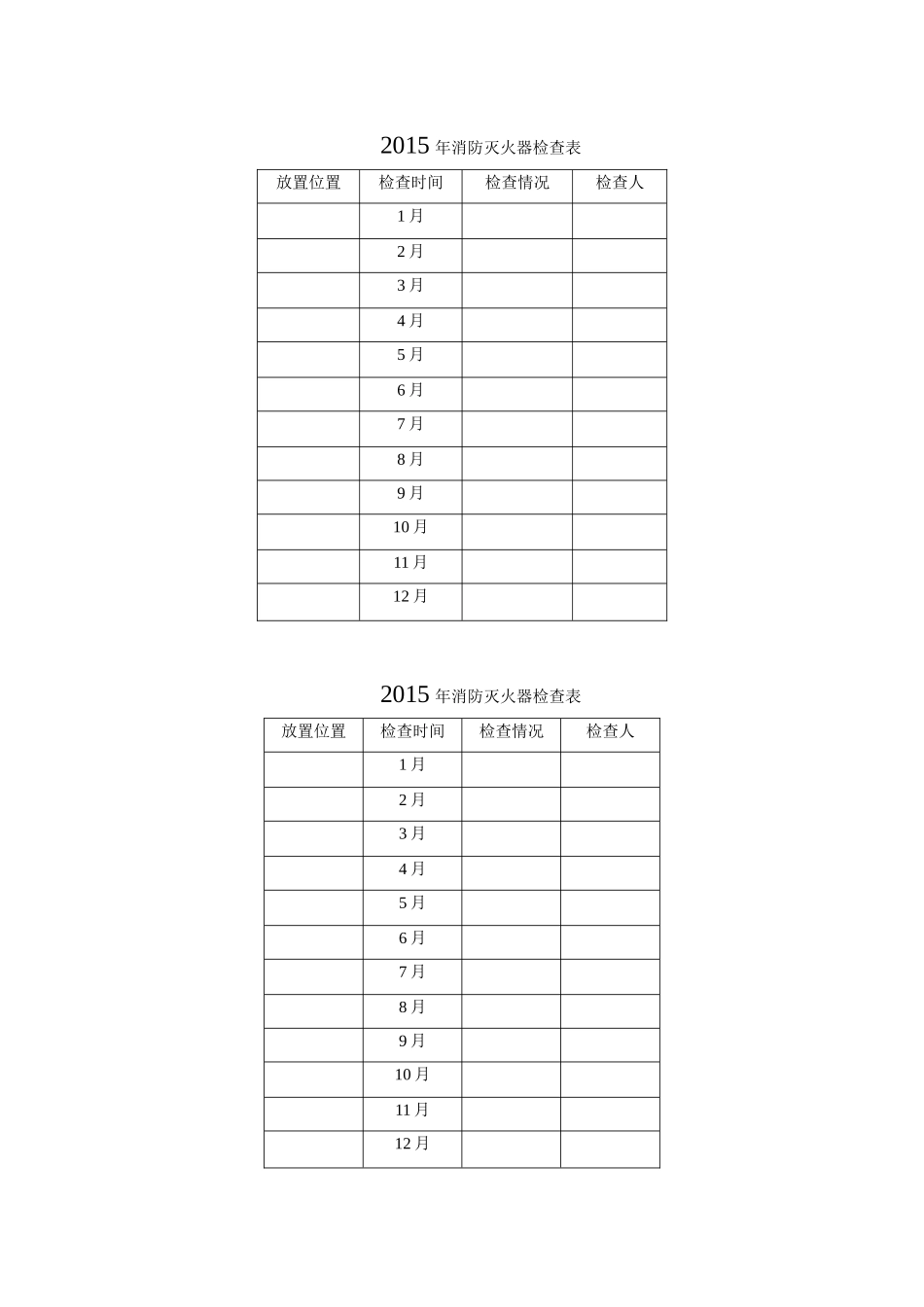 灭火器检查表_第1页