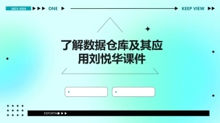 了解数据仓库及其应用刘悦华课件