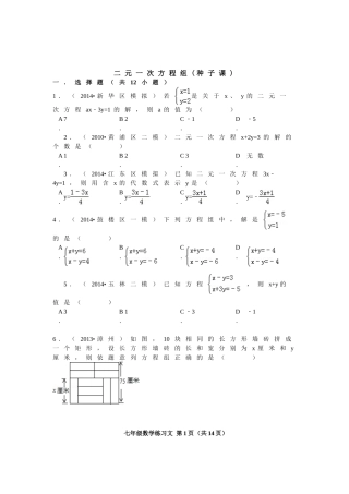 第8章二元一次方程组(练习文)