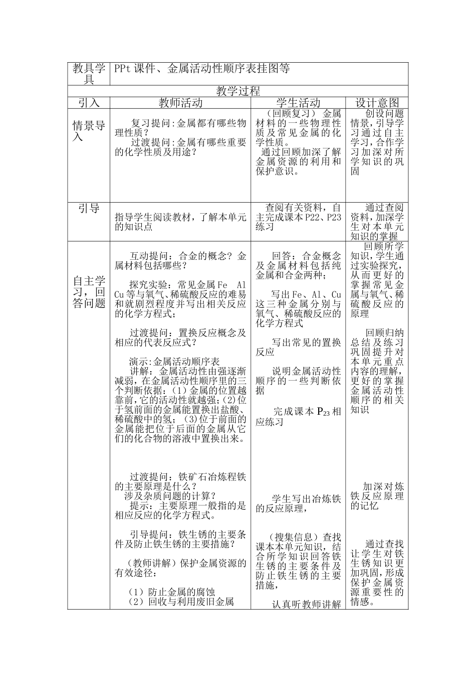 金属与金属材料（教案设计）_第2页