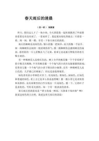 春天雨后的清晨