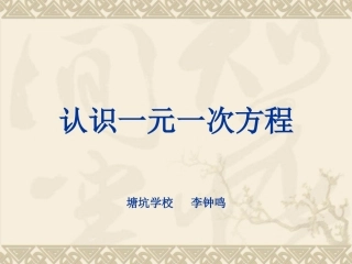 认识一元一次方程课件)(共17张PPT)