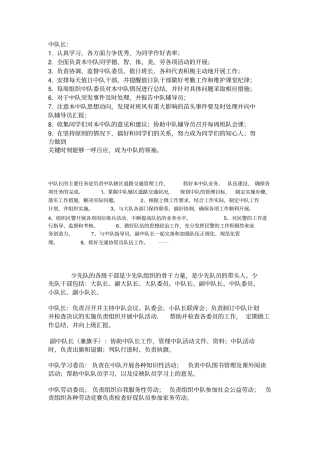 中队长职责知识交流