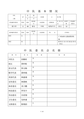 中队手册五模板