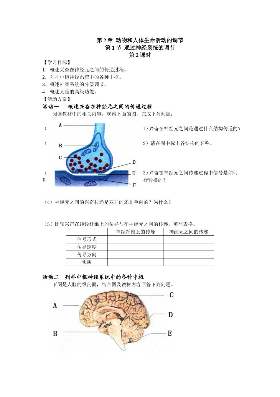 第2课时通过神经系统的调节（2）_第1页
