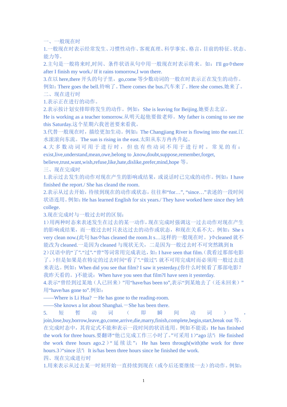 时态语态要点_第1页