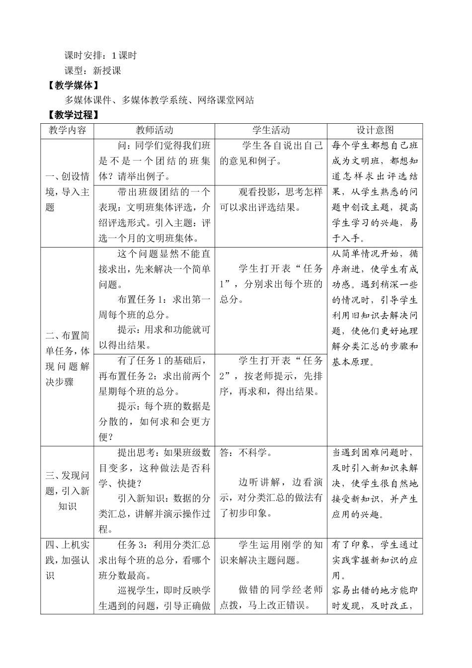 《“齐来评选文明班集体”——表格数据的处理》教学案例_第3页