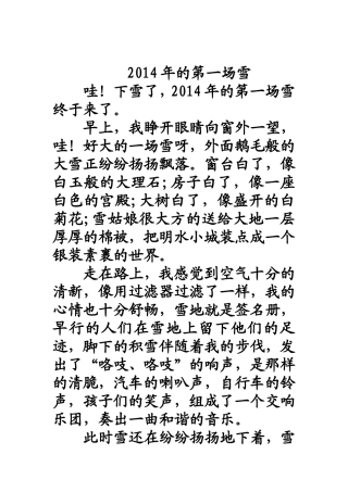 2014年的第一场雪