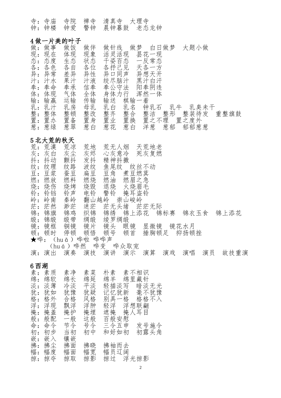 苏教版小学语文三年级上册生字词词语成语课文背诵_第2页