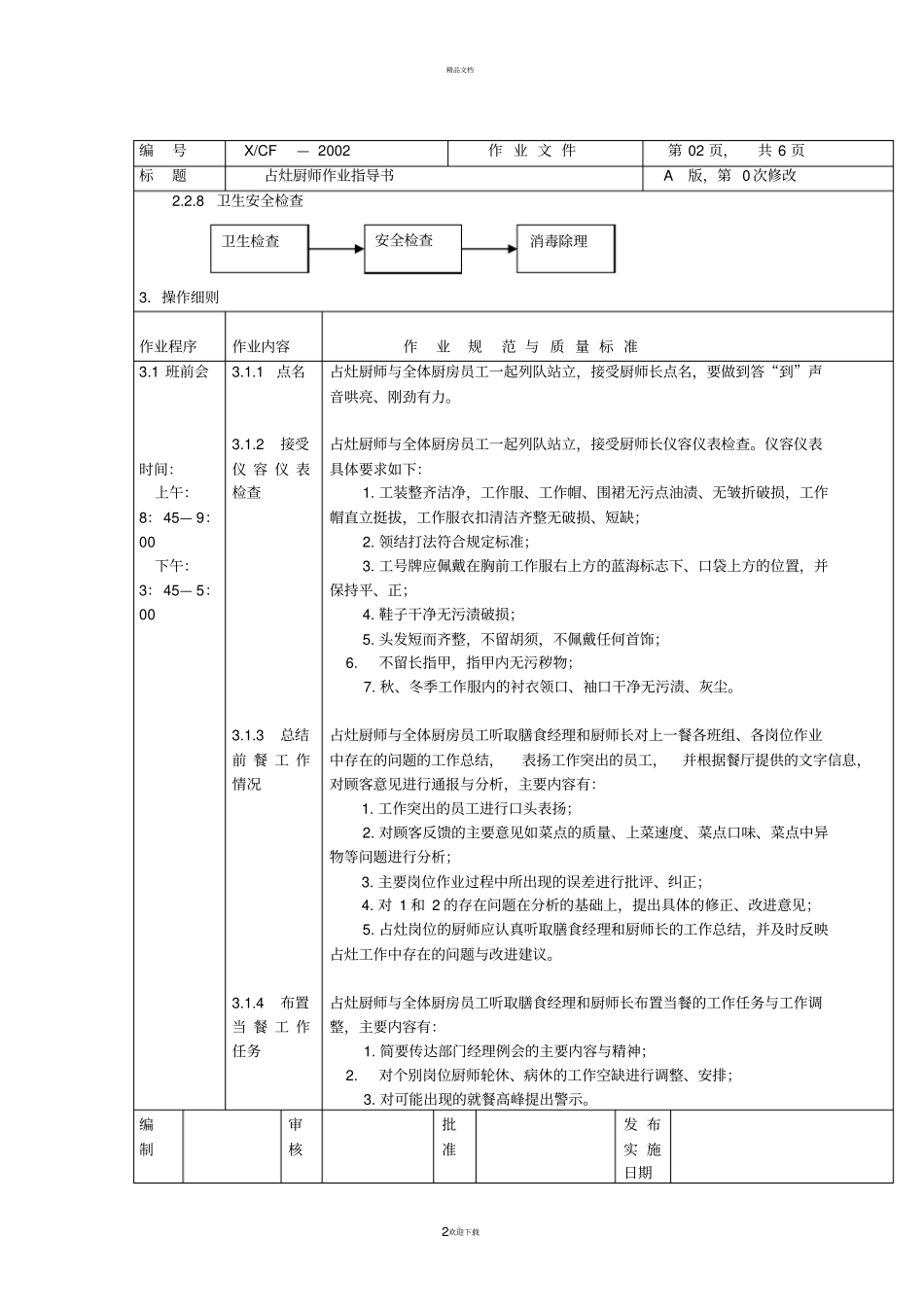 中餐厨房占灶岗厨师作业指导书_第2页