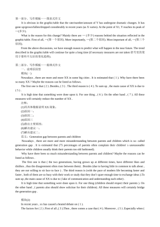英语作文图表类提纲类作文写作模板(1)