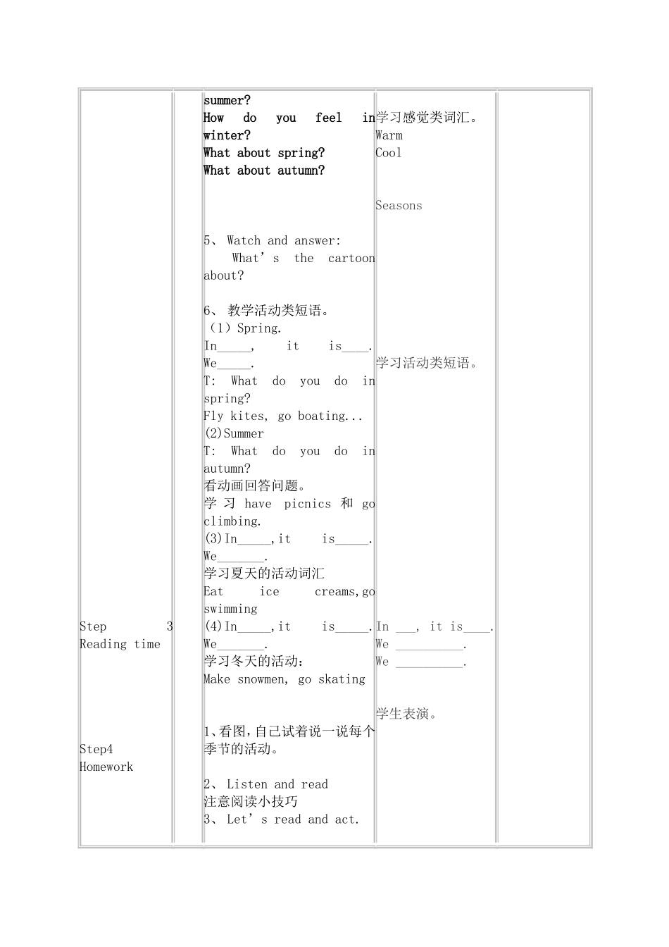 译林四下Unit5教学设计_第2页