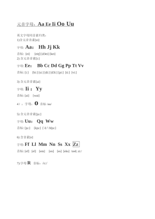 英文字母同音素归类
