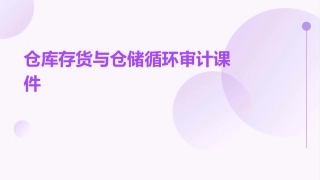 仓库存货与仓储循环审计课件