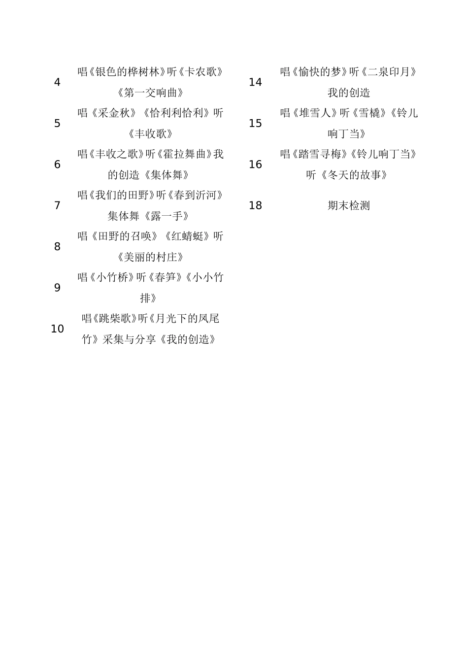 四年级上册音乐教学计划_第2页