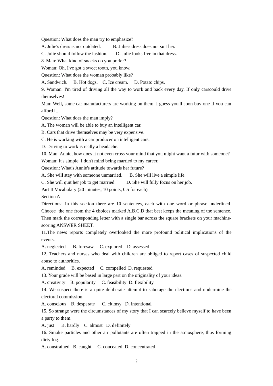 在职教育硕士全国联考英语最新模拟题目7_第2页