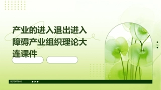 产业的进入退出进入障碍产业组织理论大连课件