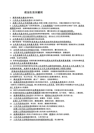 政治生活关键词