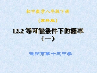 等可能条件下的概率一