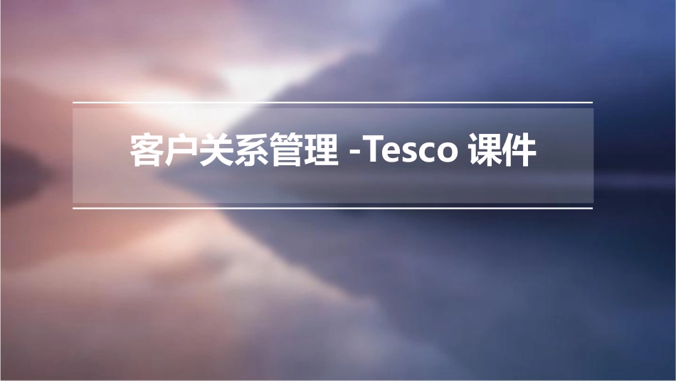 客户关系管理TESCO课件_第1页