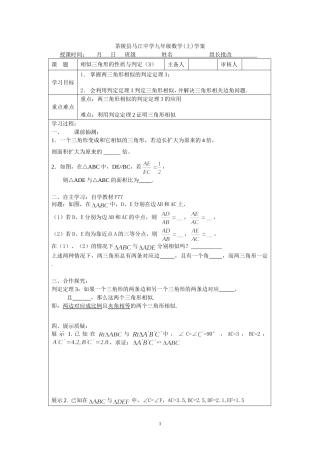 相似三角形的性质与判定（3）