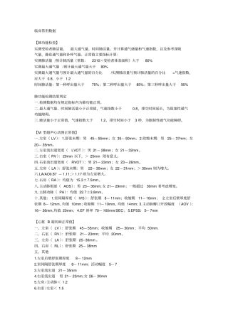 临床常用数据资料