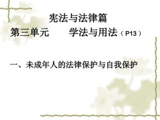 未成年人保护复习