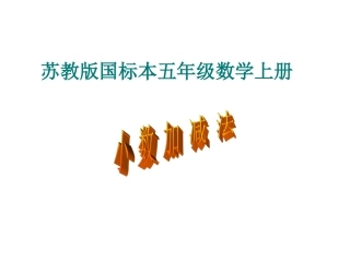 小数的加法和减法