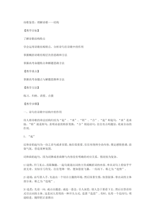 诗歌鉴赏结构