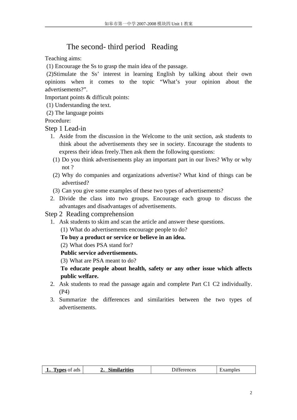模块4Unit1教案_第2页