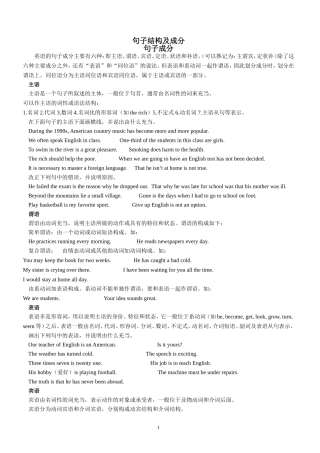 英语句子成分和结构