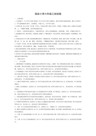 涨谷小学六年级三班班规