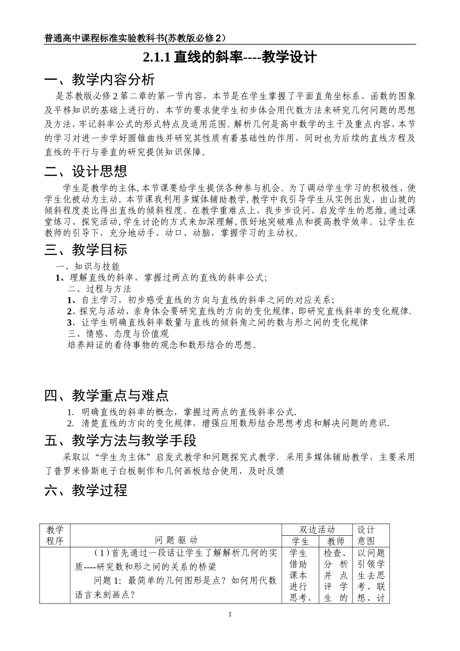 直线的斜率教学设计_第1页