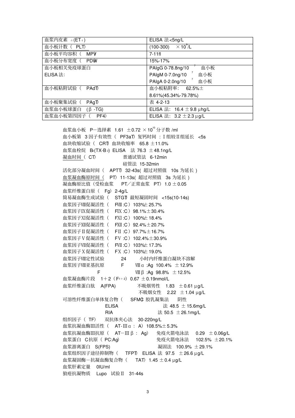临床检验参考值汇总_第3页