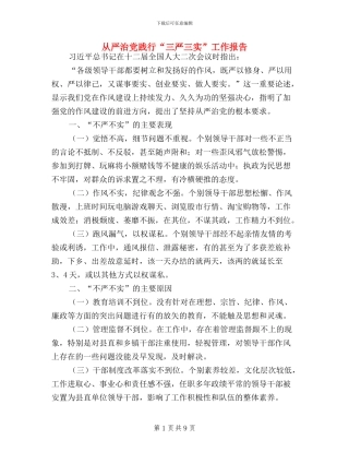 从严治党践行“三严三实”工作报告