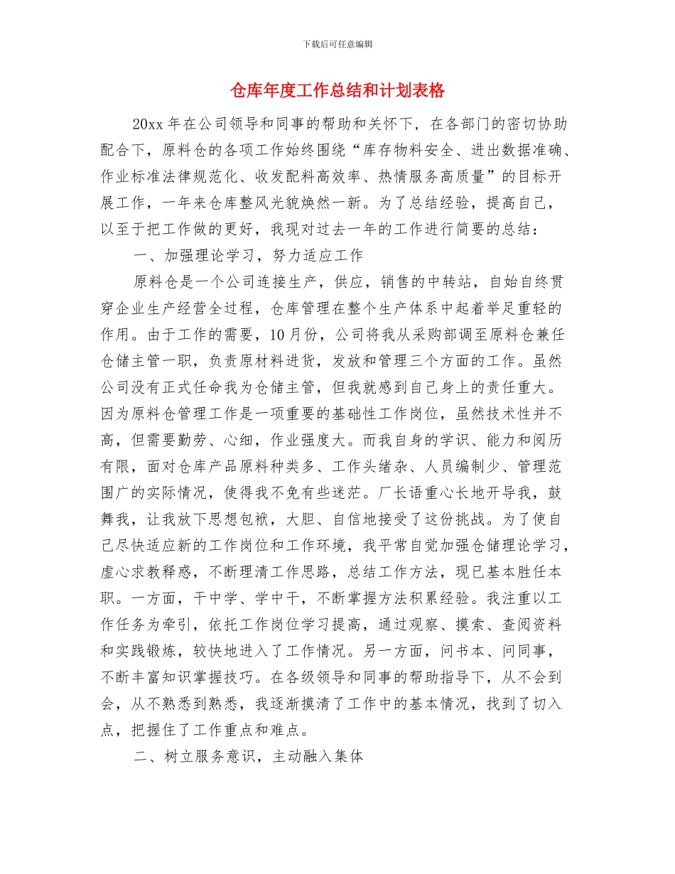 仓库年度工作总结和计划范本与仓库年度工作总结和计划表格汇编_第3页