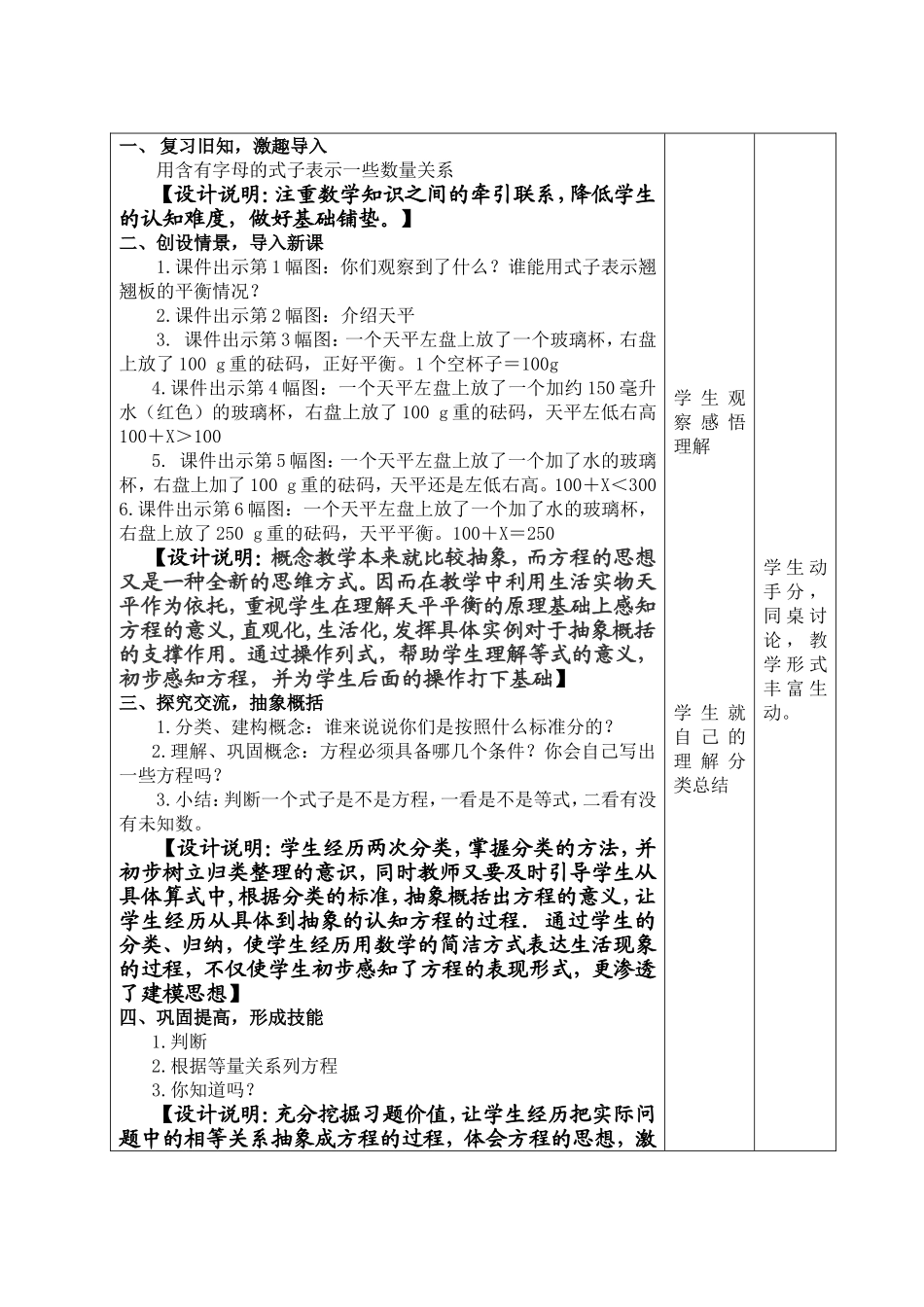 方程的意义教学设计及说明_第2页