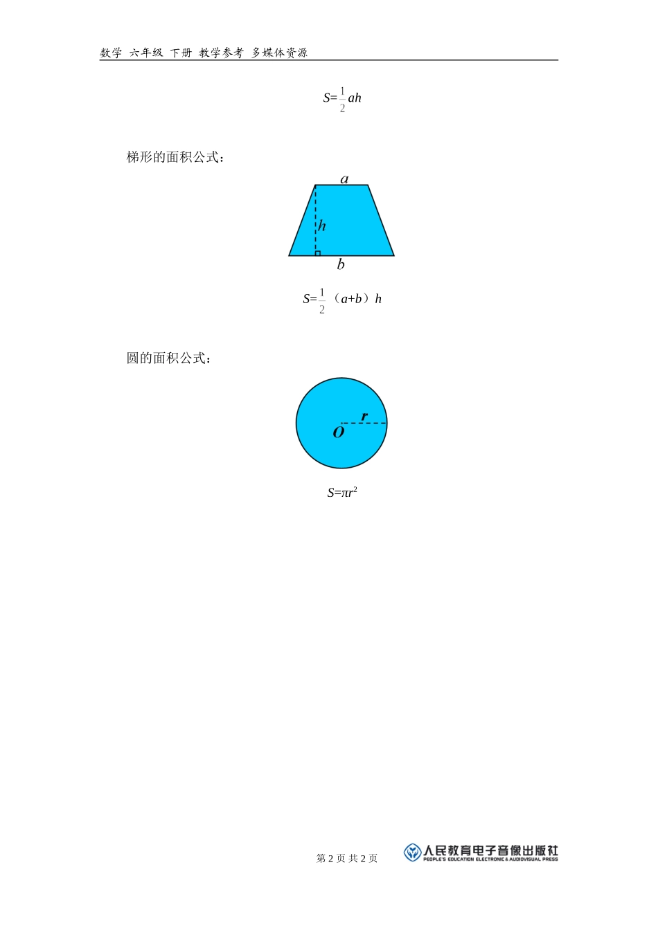 各种图形的面积公式_第2页